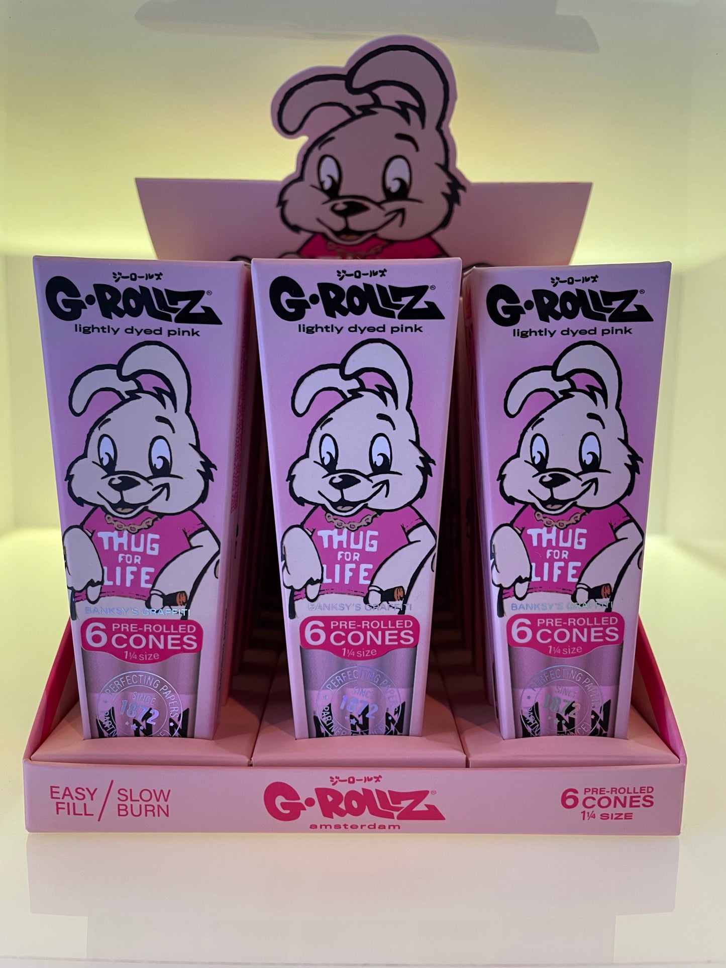G-ROLLZ | Banksy Graffiti "Thug for Life" Pink - 6 '1¼' Cones