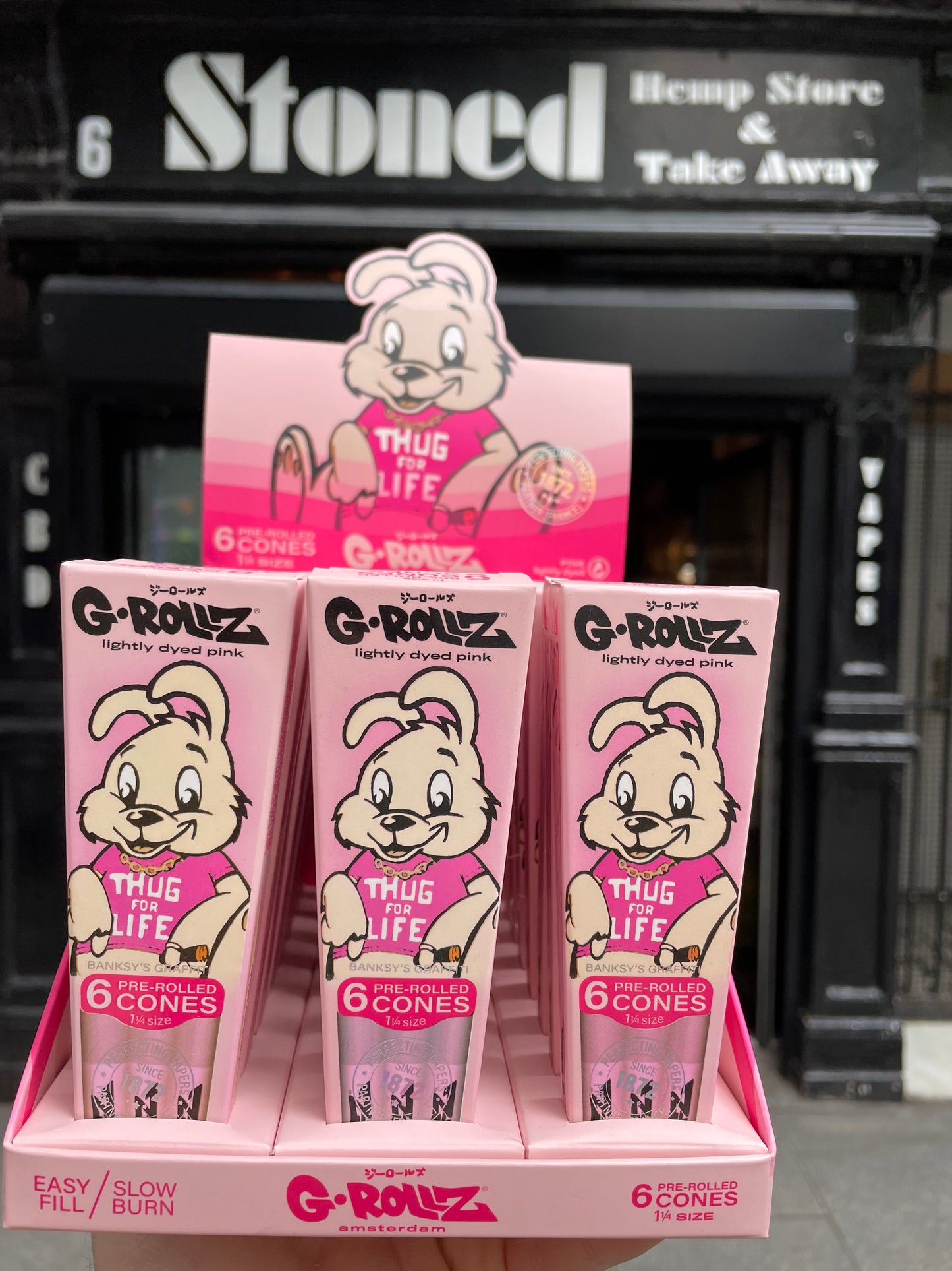 G-ROLLZ | Banksy Graffiti "Thug for Life" Pink - 6 '1¼' Cones