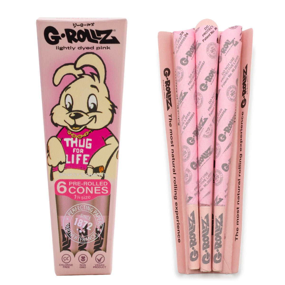 G-ROLLZ | Banksy Graffiti "Thug for Life" Pink - 6 '1¼' Cones