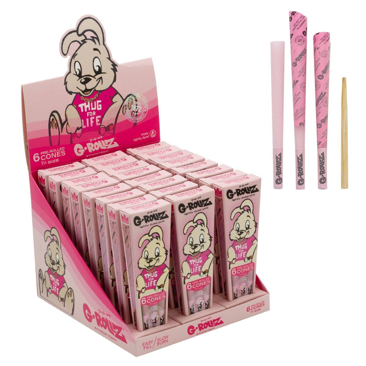 G-ROLLZ | Banksy Graffiti "Thug for Life" Pink - 6 '1¼' Cones