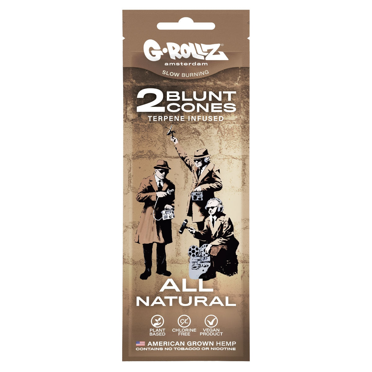 G-Rollz | Banksy's Graffiti - 2x 'All Natural' Pre-rolled Hemp Cones