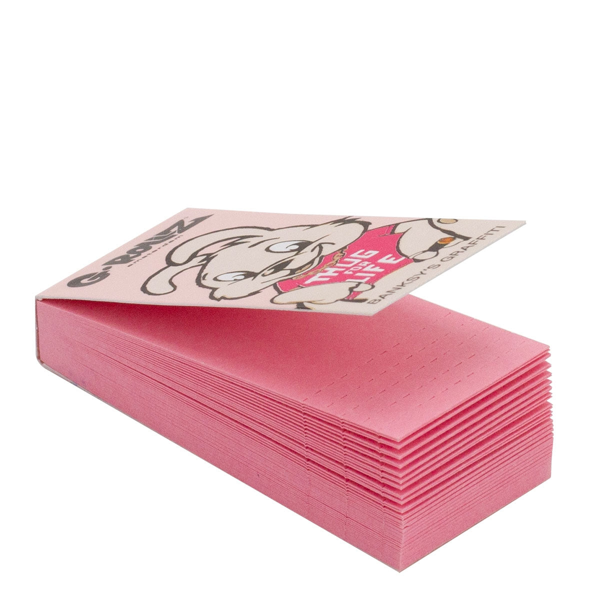 G-ROLLZ | Banksy's Graffiti 'Thug for Life' PINK Filter Tips 2,5 X 6cm