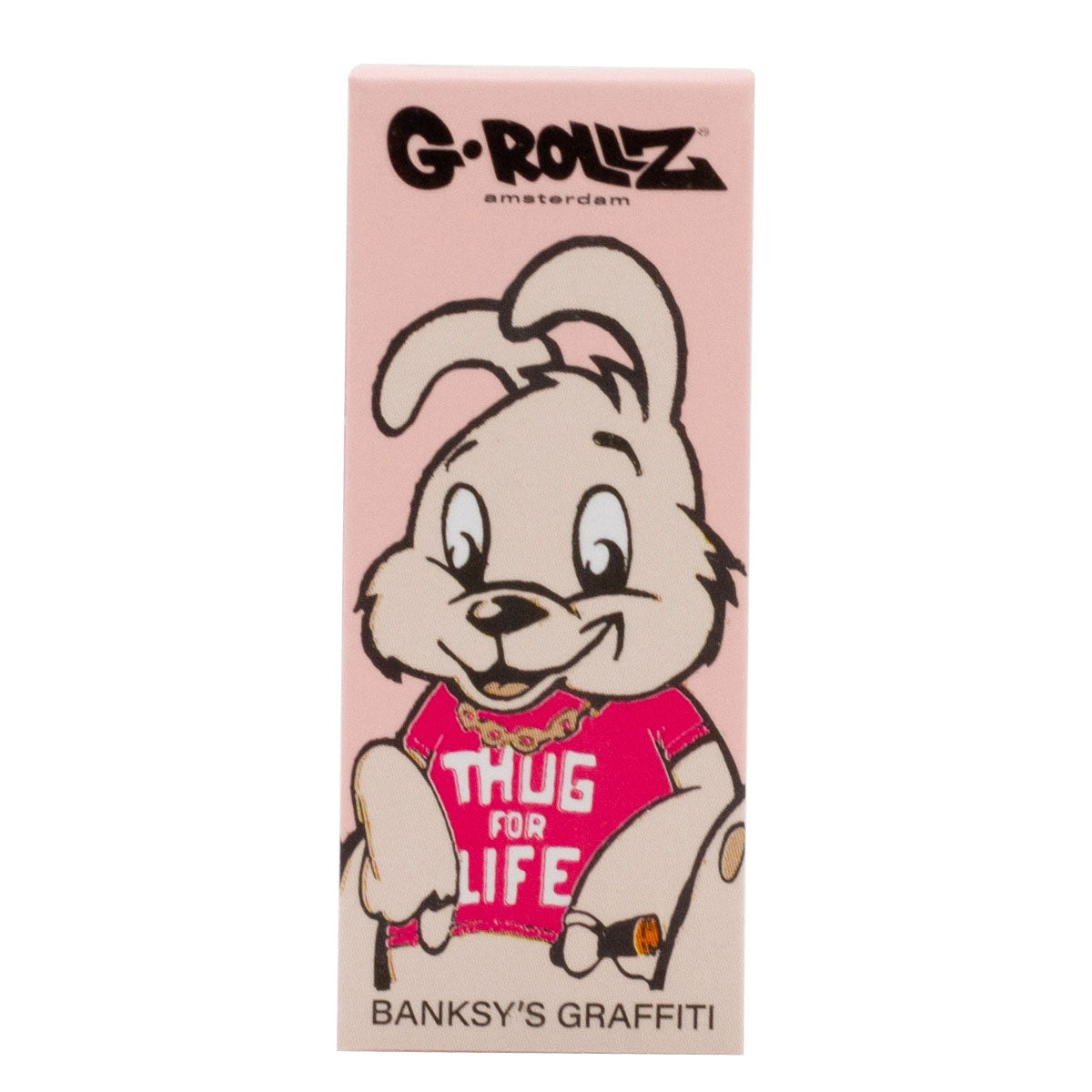 G-ROLLZ | Banksy's Graffiti 'Thug for Life' PINK Filter Tips 2,5 X 6cm