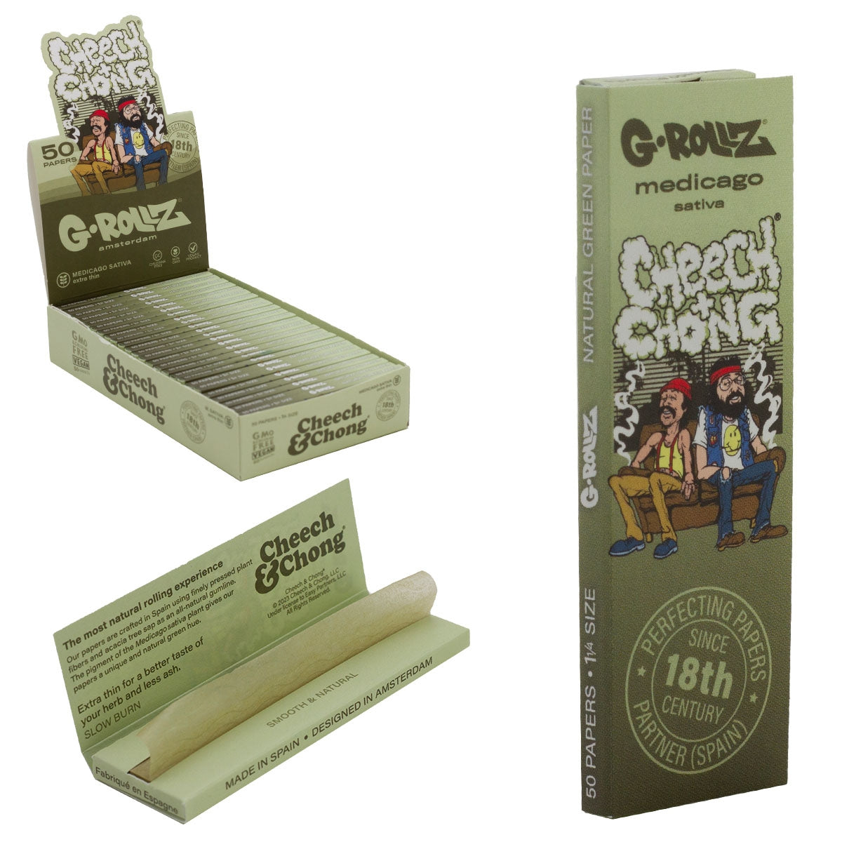 G-ROLLZ | Cheech & Chong(TM) 'Couch' - Medicago Extra Thin -50 '1¼' Papers (