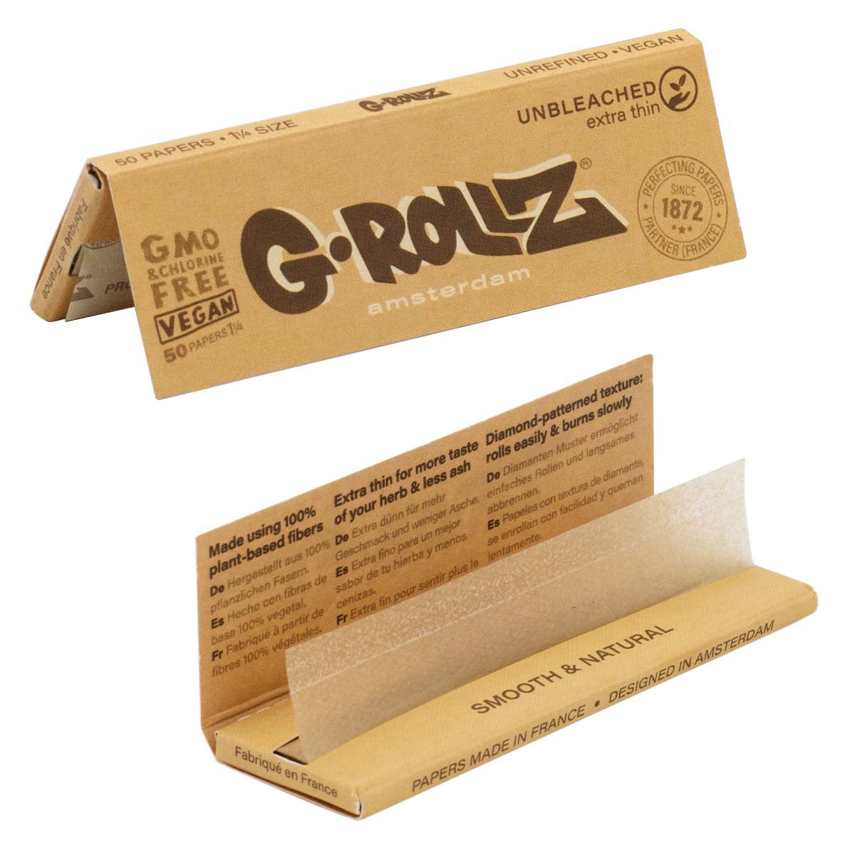 G-ROLLZ | Unbleached Extra Thin - 50 '1¼' Papers