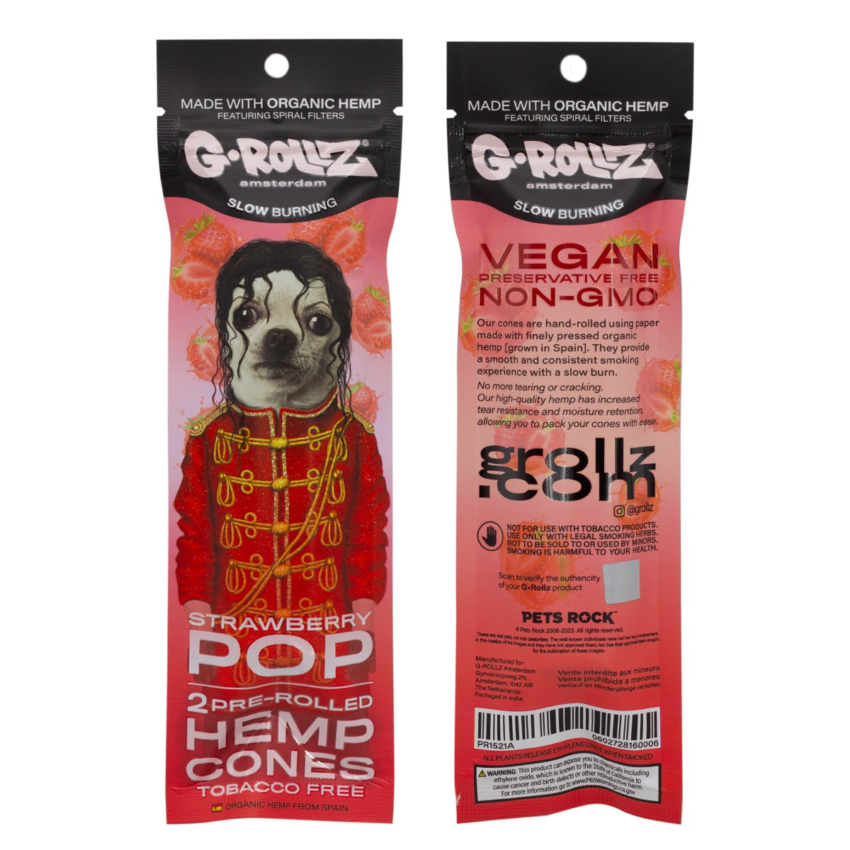 G-Rollz | 2x Strawberry Flavored Pre-Rolled Hemp Cones