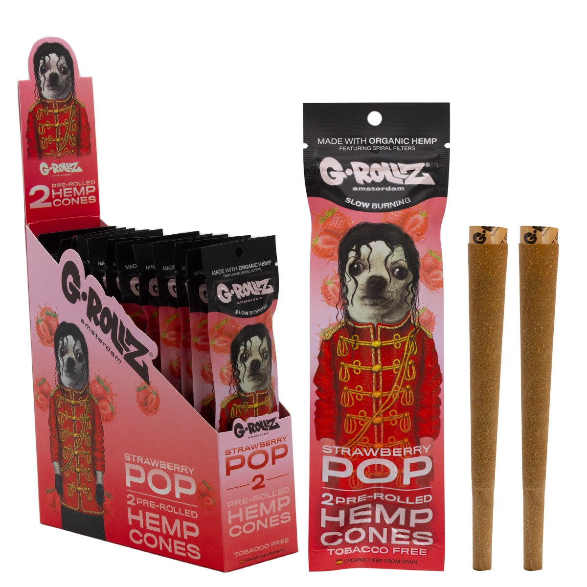 G-Rollz | 2x Strawberry Flavored Pre-Rolled Hemp Cones