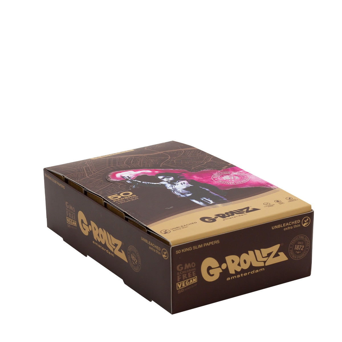 G-Rollz | Banksy's Graffiti 'Torch Boy' Unbleached - 50 KS Slim Papers + Tips