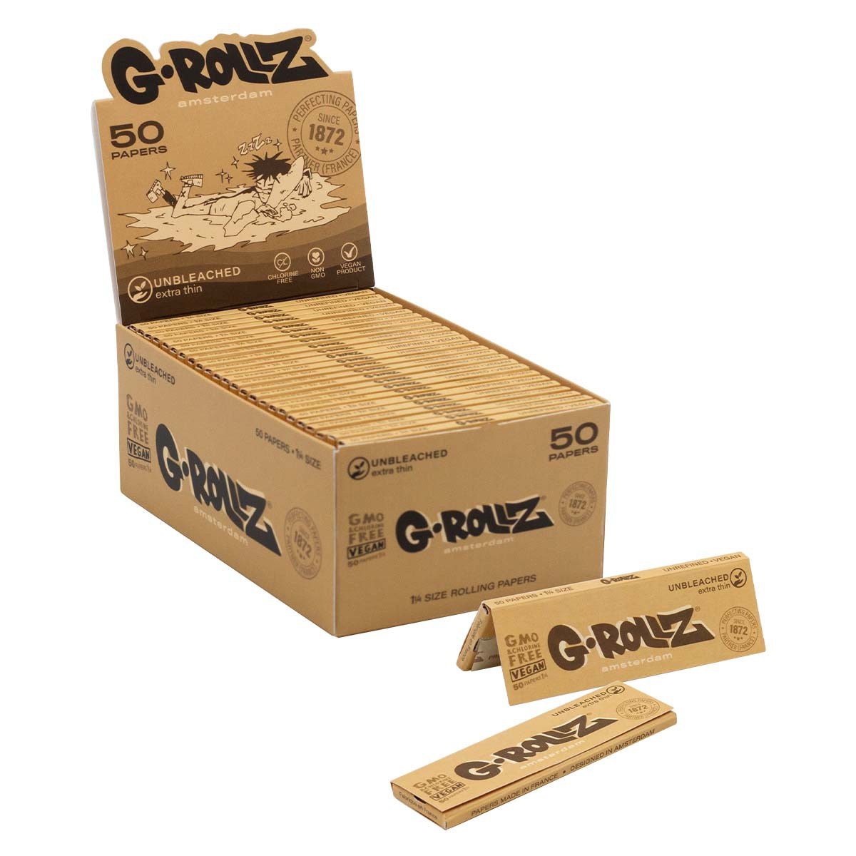 G-ROLLZ | Unbleached Extra Thin - 50 '1¼' Papers