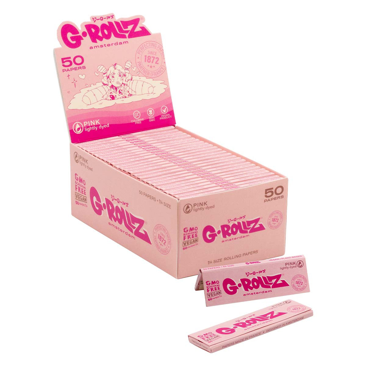 G-ROLLZ | Lightly Dyed Pink - 50 '1¼' Papers